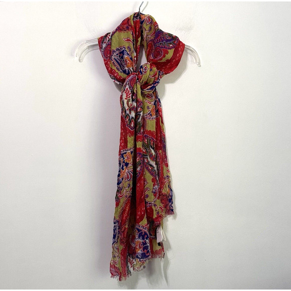 Tommy Bahama Corino Paisley Scarf Designer Thin Accessory Colorful Rectangle NEW - Picture 2 of 7